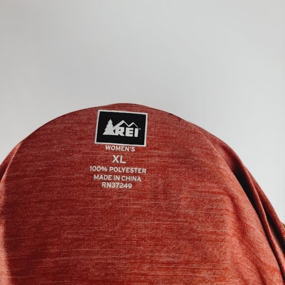 REI Women's Orange Short Sleeve V-Neck Trail Hike T-Shirt Size XL - Picture 6 of 7